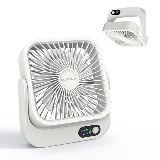 LAIDOLAILA Cruise Ship Approved Fan – 5000mAh Rechargeable Battery, 16H Runtime, USB-C Charging, Magnetic Hanging for Cabin Ceiling or Wall – Carnival Cruise Must Have, Travel Essential 2026 (White)