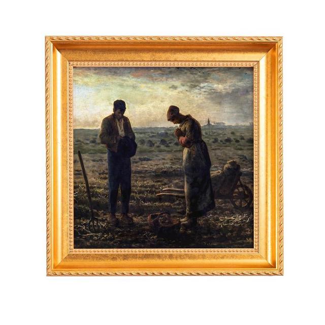 The Angelus by Millet | 8x8 B Framed Catholic Artwork | Gold-Framed Inspirational Christian Print | Religious Home Décor & Devotional Gift