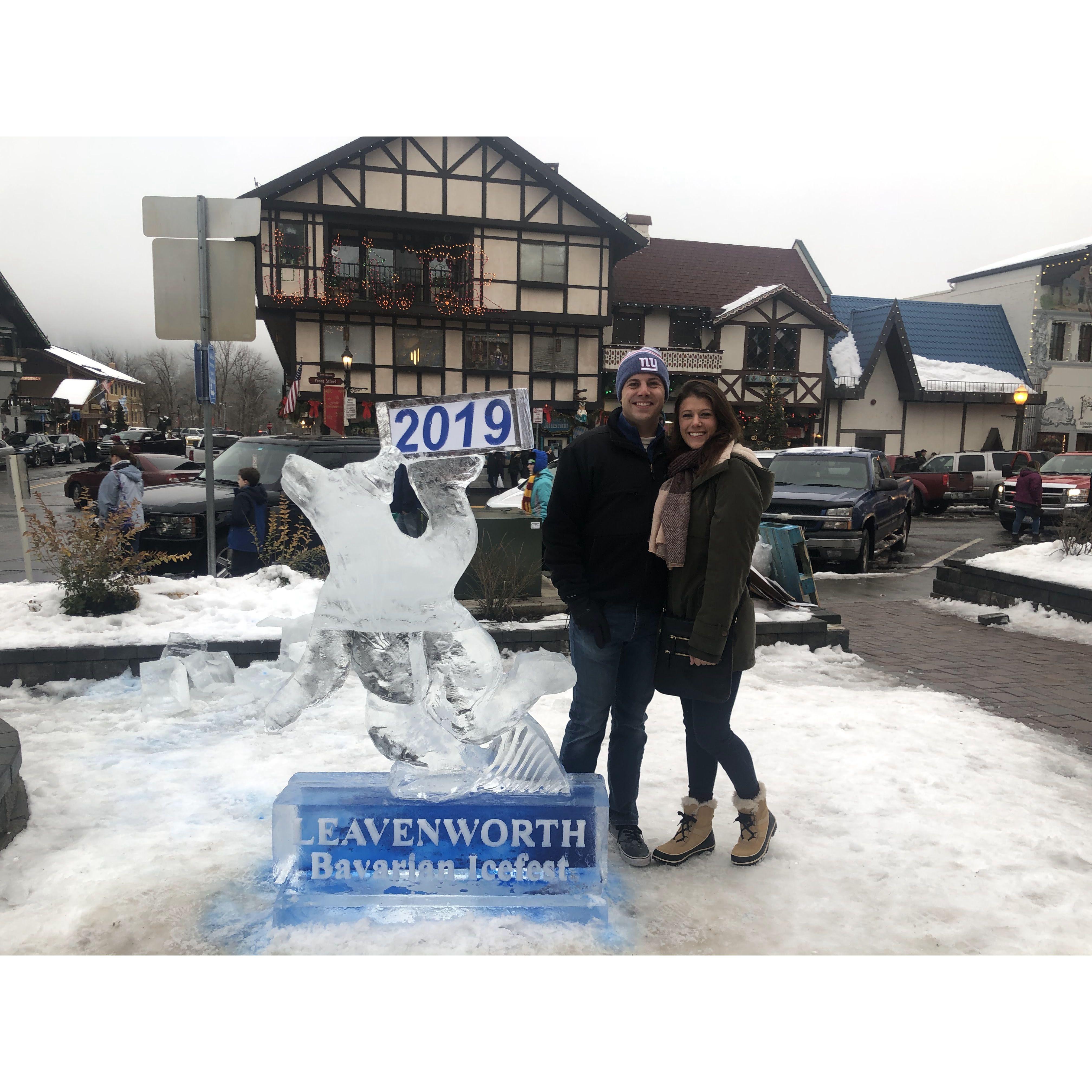 Visiting Leavenworth Washington. during their ice sculpture festival.  2019