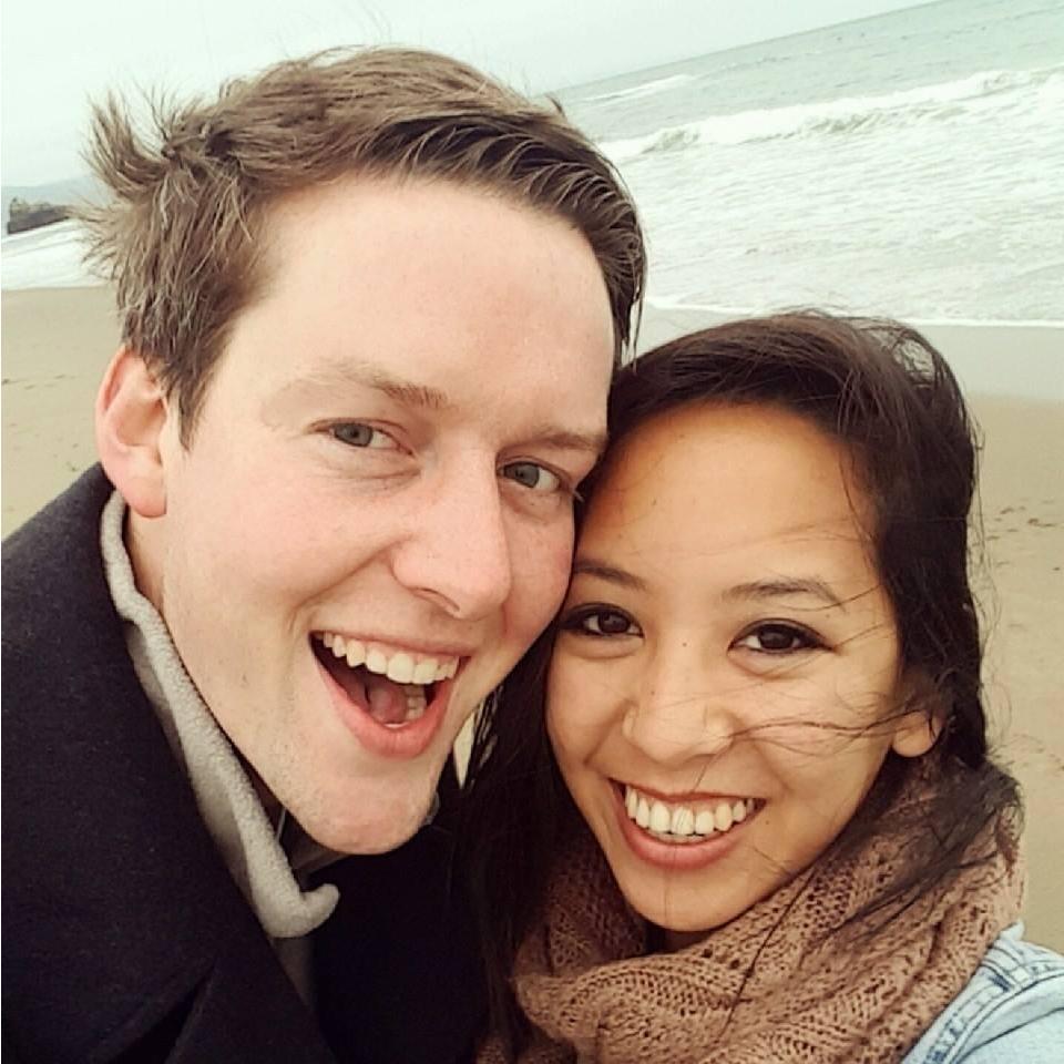 Our first photo together as a couple! Ocean Beach, August 2016.