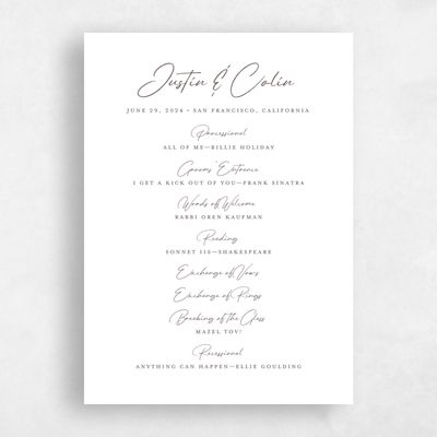 White Wedding Program - Burke