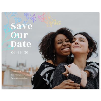 White Wedding Digital Save the Date - Reverie Portrait