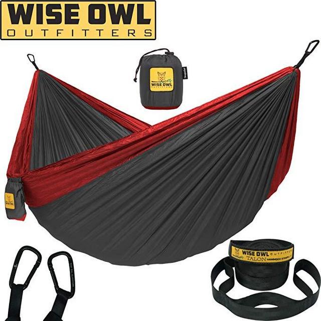 Wise Owl Outfitters Hammock Camping Double & Single with Tree Straps - USA Based Hammocks Brand Gear, Indoor Outdoor Backpacking Survival & Travel, Portable