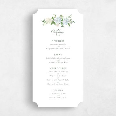 White Ticket Wedding Menu - Speranza