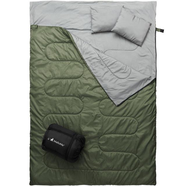 MalloMe Sleeping Bags for Adults Kids - Ultralight Backpacking Sleeping Bag for Hiking Cold Weather Warm - Lightweight Compact Camping Gear Equipment Summer Winter - Girls Boys 1 Double 2 Person