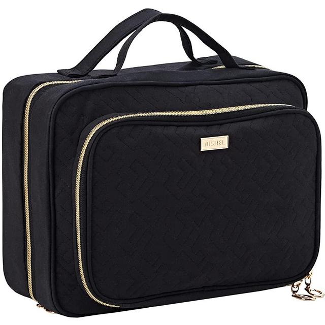 NISHEL Hanging Travel Toiletry Bag, Visible Makeup Organizer, Makeup Case for Travel Accessories, Bathroom Shower, Black