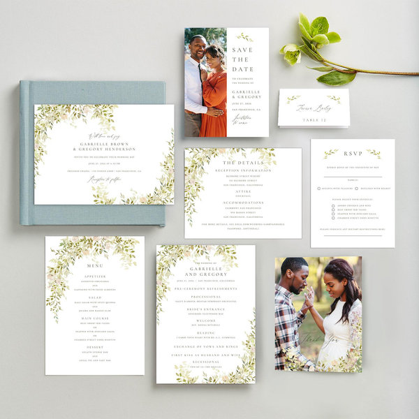 Farnham Landscape | Blue Sage | Zola Wedding Invitations