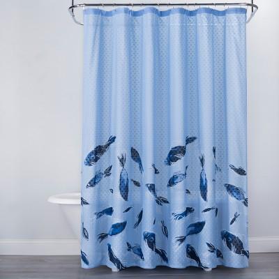Koi Fish Print Shower Curtain Blue - Opalhouse™