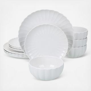 Petal 12-Piece Dinnerware Set with Salad Plate, Service for 4