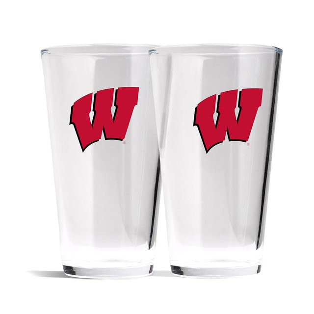 The Memory Company Officially Licensed NCAA 16 oz Pint Glasses Set of 2-16 oz Pint Glass, Licensed Team Drinkware, Stylish Gameday Glassware, Team Logo