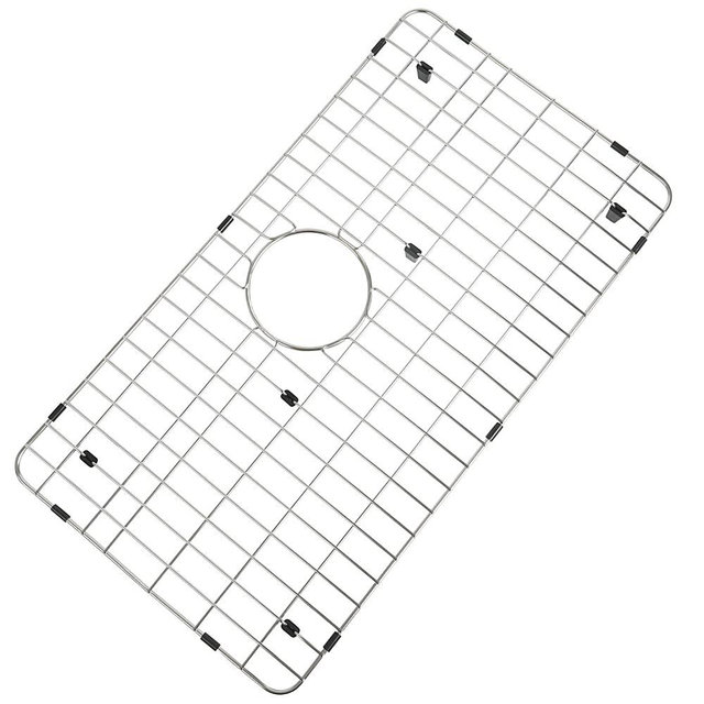 MONSINTA Kitchen Sink Grid and Sink Protectors, Stainless Steel Sink Grids for Bottom of Kitchen Sink, 26" x 14" with Rear Drain for Single Sink Bowl
