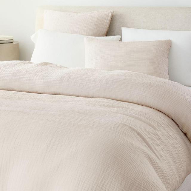 Dreamy Cotton Gauze Duvet, King, Sand Melange