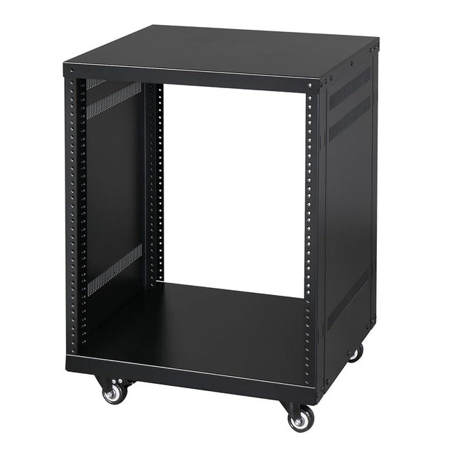 Ktaxon 12U Rack, 4/12/16/22U AV Rack Recording Studio Racks with Removable Side Panels, Lockable Casters and Special Vent Design, Server Rack for 19 Inch Rack Mounting (12U)