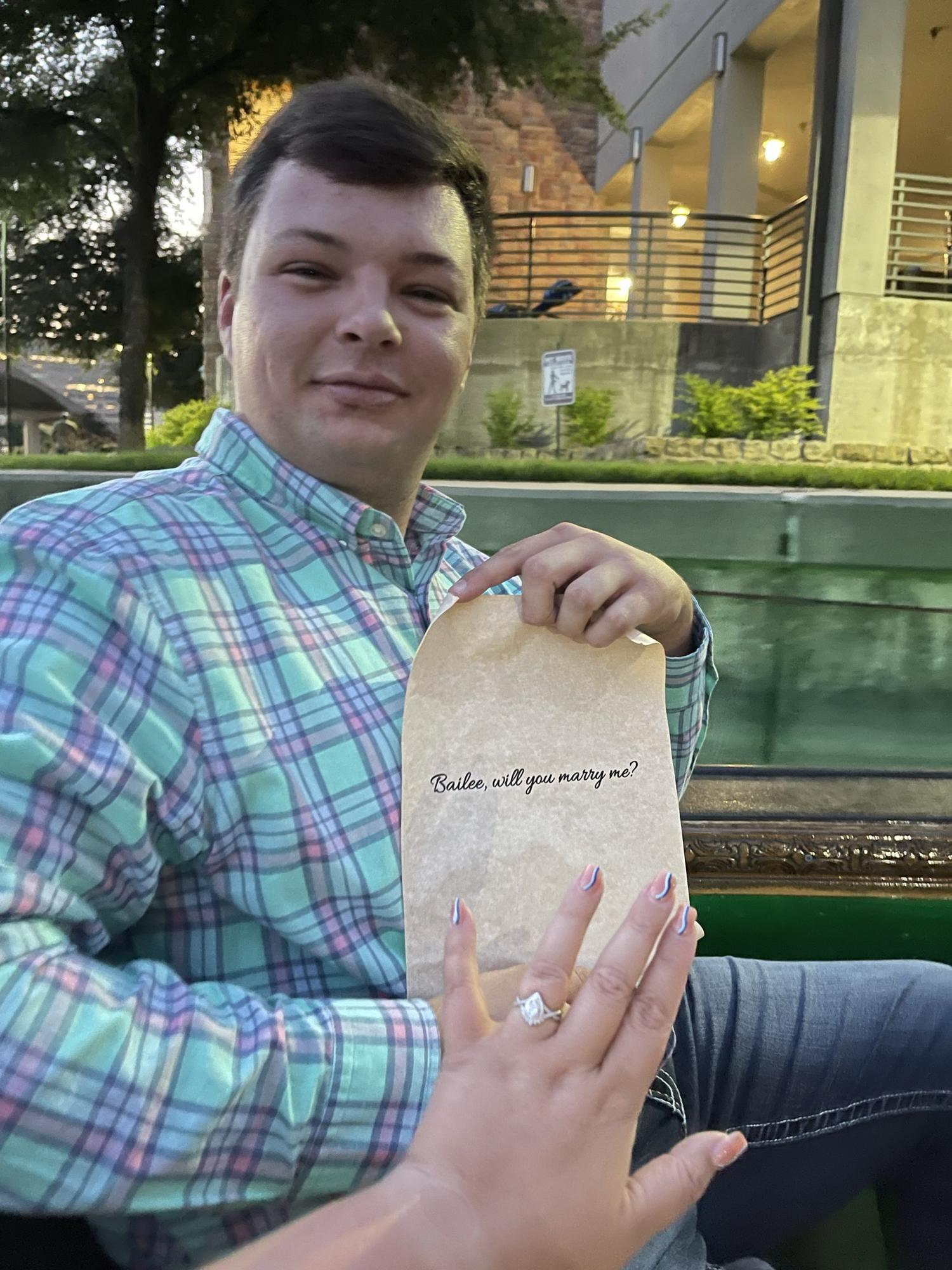 The proposal was a message in a bottle in the water on the gondala ride!