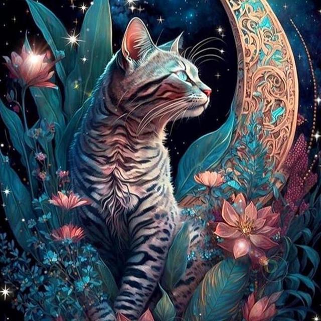 YSUNETER Cat Diamond Painting Kits for Adults - 5D Diamond Art Kits for Adults Beginner, DIY Full Drill Diamond Dots Paintings with Diamonds Gem Art and Crafts for Adults Home Wall Decor