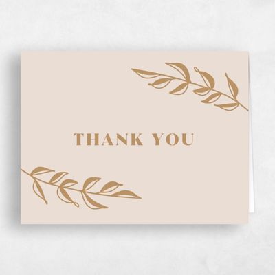 Beige Boho Wedding Thank You - Hernando Type