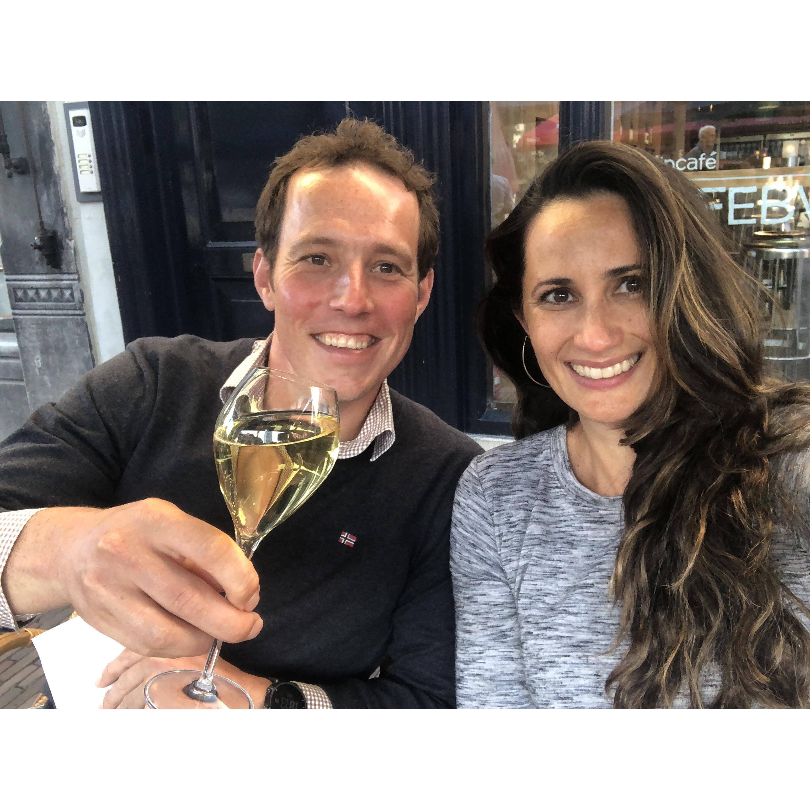 Enjoying a bubbly!