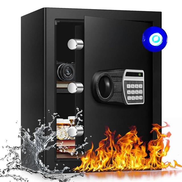 ToruKeep 2.4 Cub Fireproof Safe Box for Home Documents Use, Home Safes Fireproof Waterproof with Digital Combination Lock, Fire Proof Safe with Removable Shelf, Sensor Light