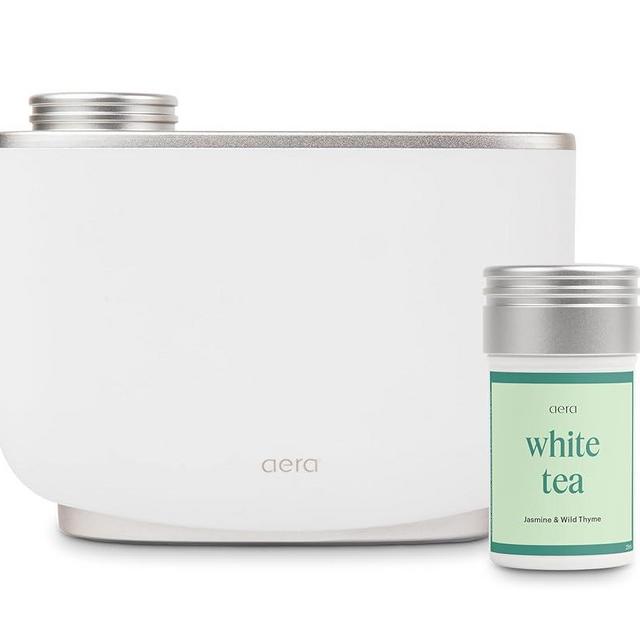 Aera Smart Home Fragrance Diffuser and White Tea Scent Refill Bundle - Alexa Compatible, Hypoallergenic, Family and Pet Safe, App Controlled