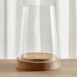 Ellery Hurricane 13.5" Oak Candle Holder
