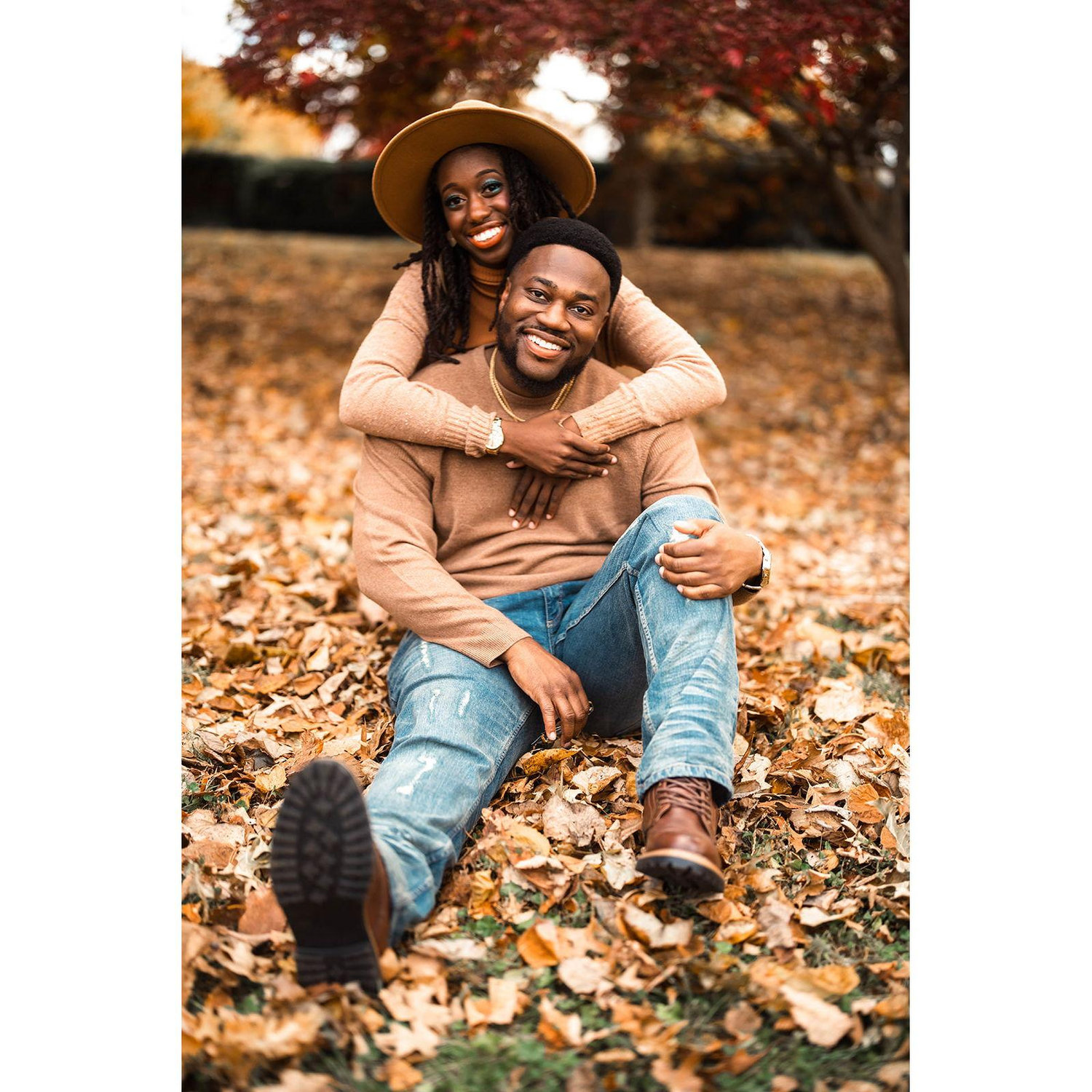Our fall couple photoshoot! Shoutout to @darrienphoto for being our favorite photographer!