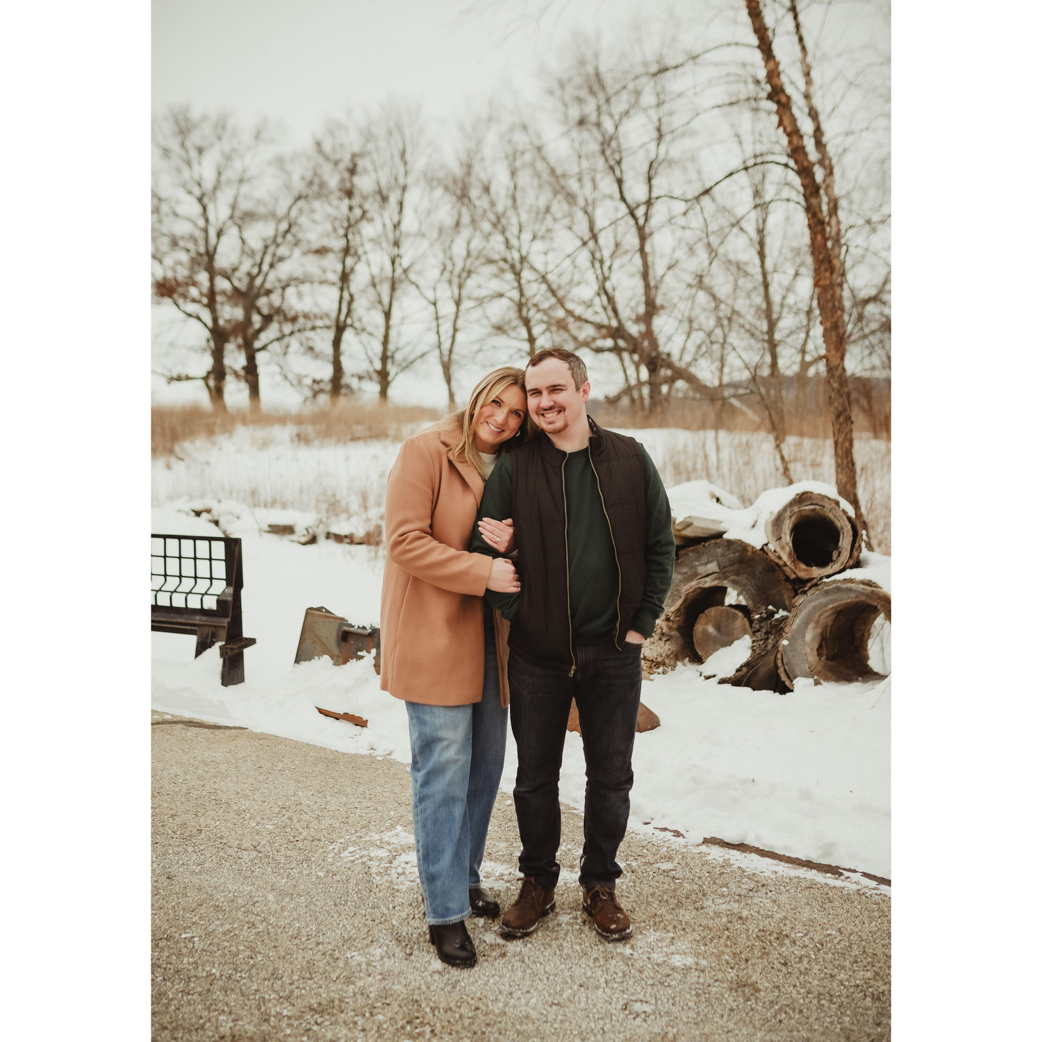 Our Save the Date photo shoot, we had about 3 layers on because it was in the negatives!