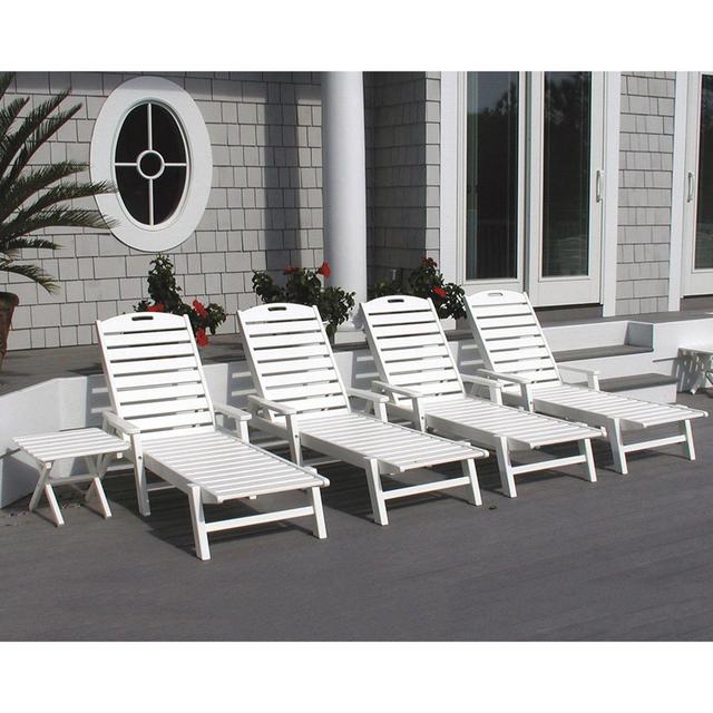 POLYWOOD® Nautical Chaise with Arms in White