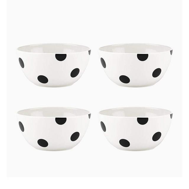 KATE SPADE 879459 Black Deco Dot 4-Piece All-Purpose Bowl Set, 4.7 LB