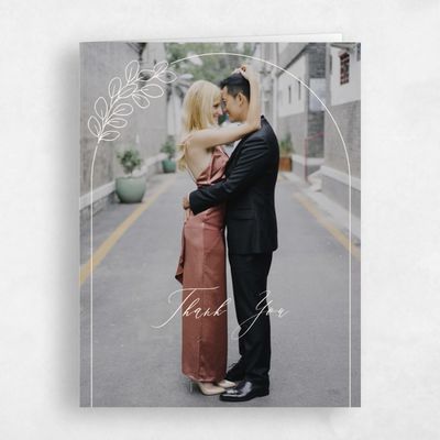 Linen, Beige Wedding Thank You - Groveland Photo