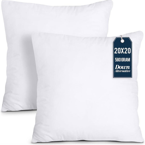 Utopia Bedding Throw Pillows Insert (Pack of 2, White) - 20 x 20 Inches Bed and Couch Pillows - Indoor Decorative Pillow