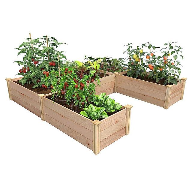 Greenes Fence Premium Cedar Raised Garden Bed, 8' x 8' x 16.5" U-Shaped Bed - Made in USA with North American Cedar