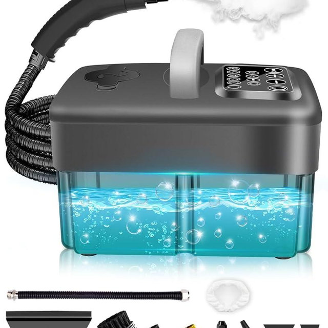 Mecmic Steam Cleaner for Home - 1600ML Water Tank 15s Heat-Up Portable Steamer for Cleaning, 6 Level Adjustable, 2500W, 45PSI, 250°F Steam, Handheld Steam Cleaner for Car Detailing, Grease, Tile,Grout