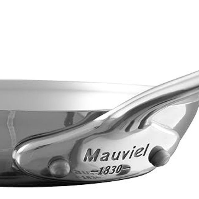 Mauviel M'Minis Stainless Steel Round Frying Pan With Cast Stainless Steel, 4.7-In, Made in France