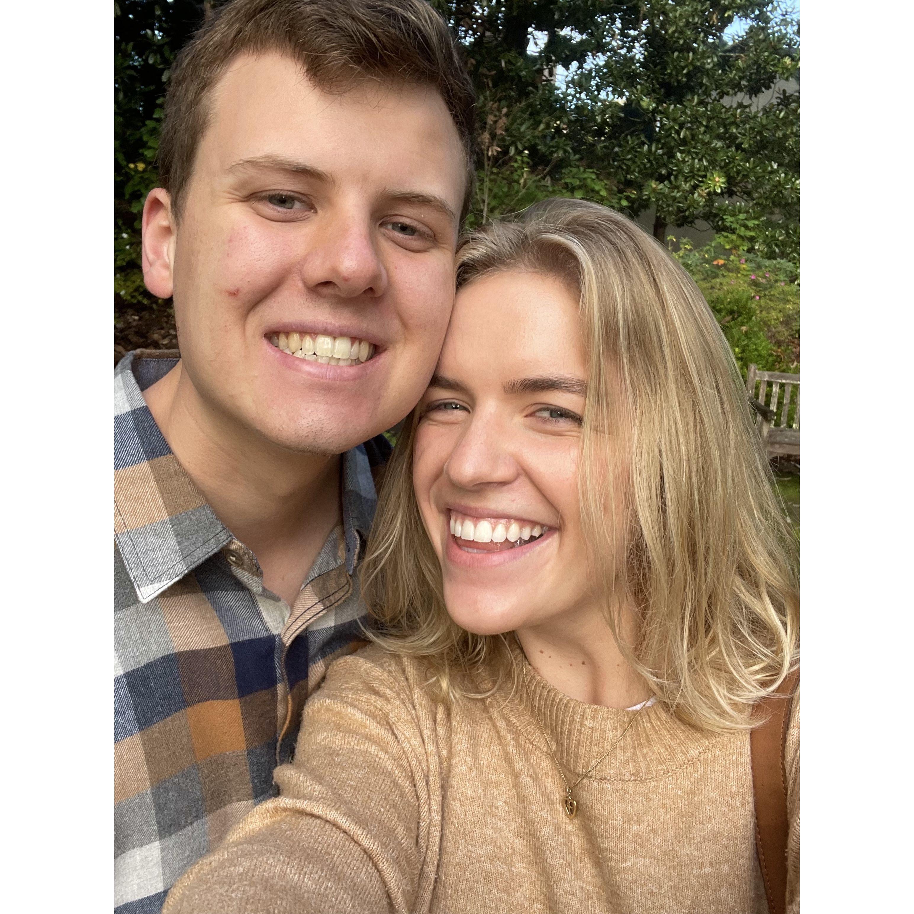 One of our first dates, at the Birmingham Botanical Gardens. October 2021