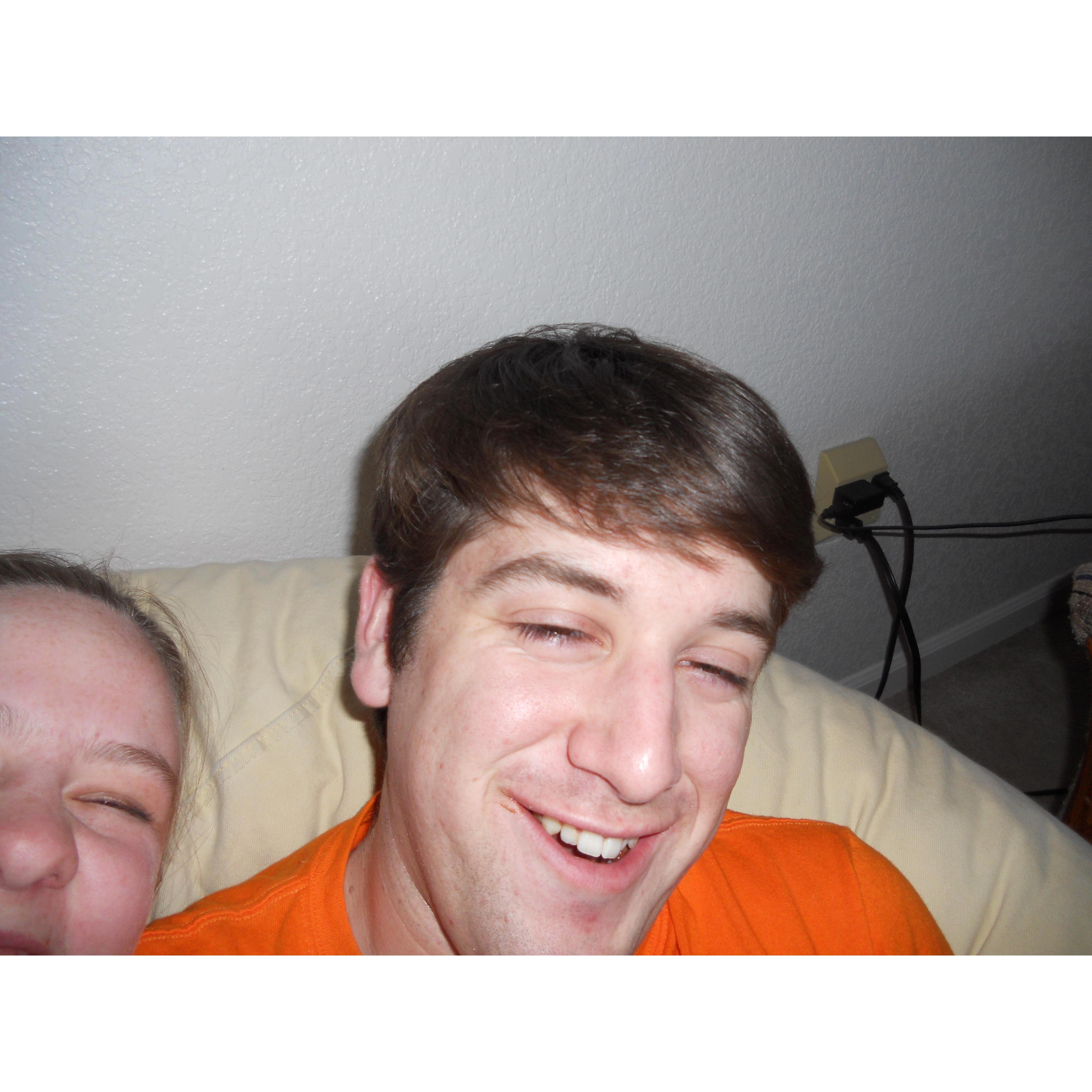 Goofing around in Madelin's apartment during a study session 2011