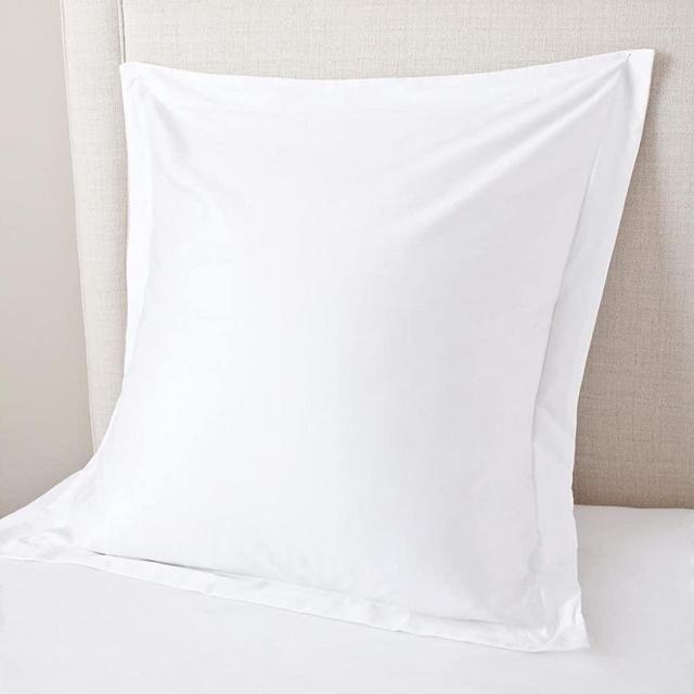 Vedanta Home Collection European Square Pillow Shams Set of 2 White 600 Thread Count 100% Natural Cotton Pack of Two Euro 28 x 28 Pillow Shams Cushion Cover, Cases Super Soft Decorative