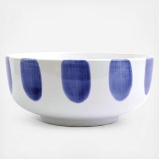 Santorini Dot Large Footed Serving Bowl