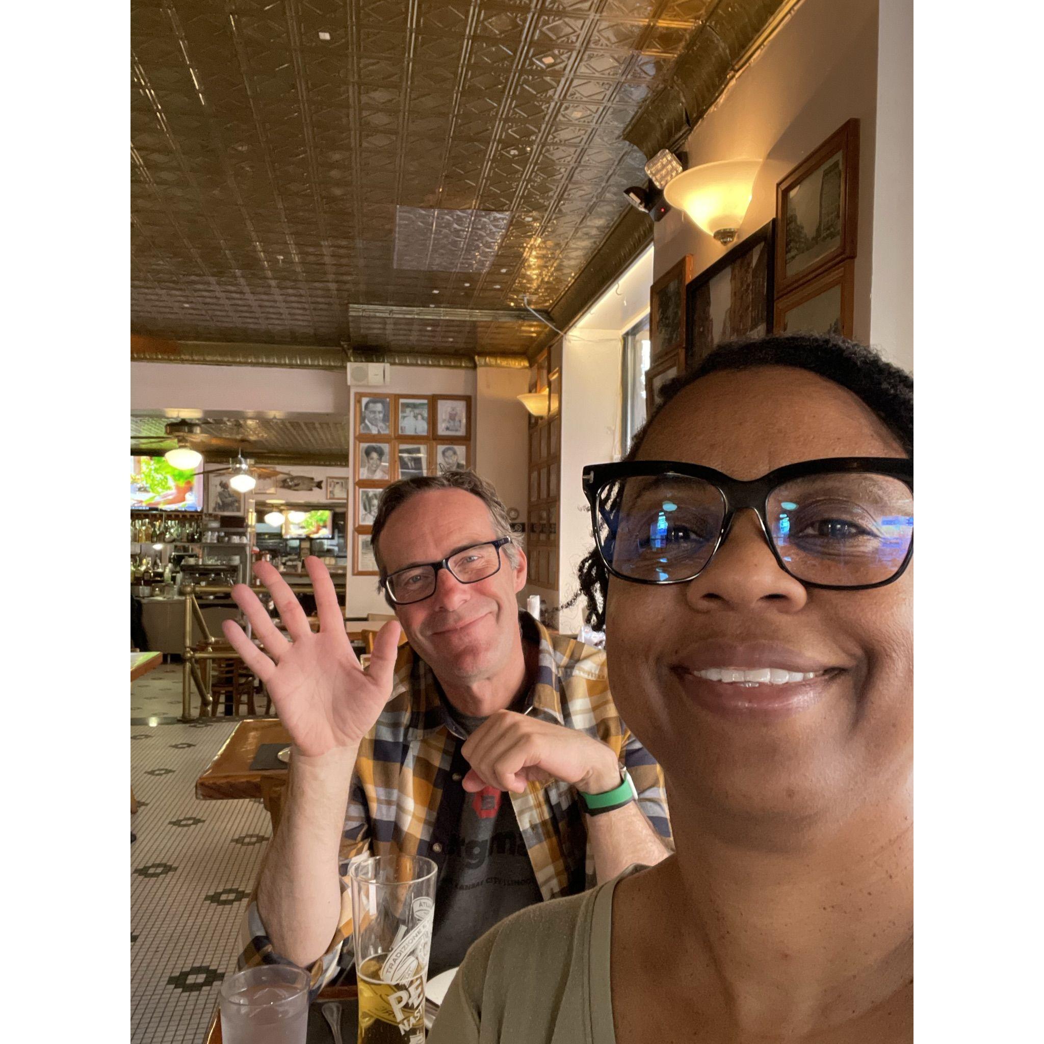 Visiting a favorite restaurant of Dr. Butler (my friend Heidi's dad) in Little Italy, NYC, 2023.