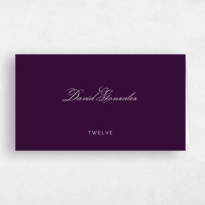 Plum, Purple Wedding Place Card - Arthur