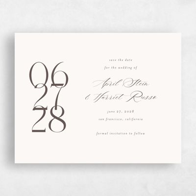 Beige Wedding Save the Date - Aion Landscape