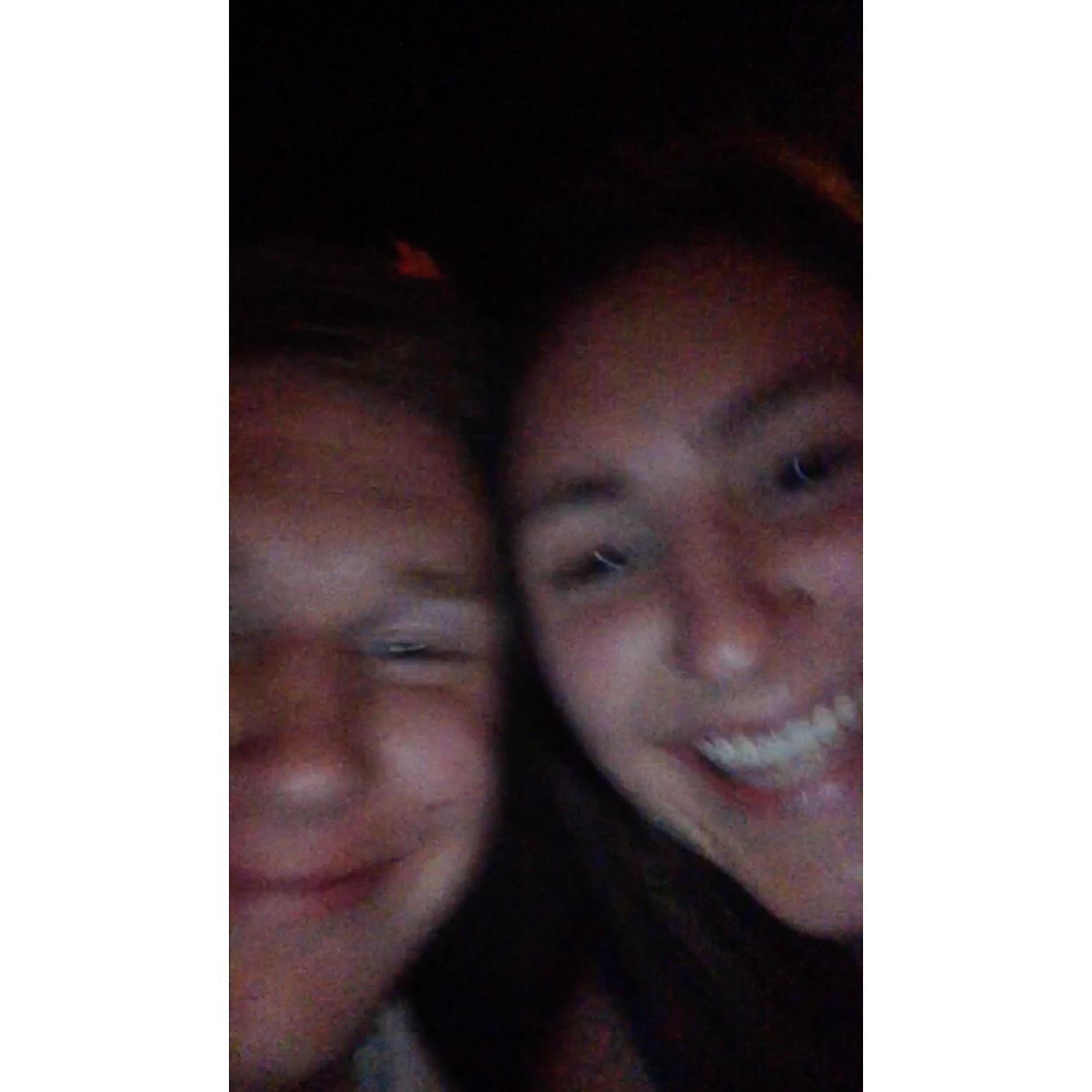 First ever photo together, taken years before dating. Time: unknown Location: Lower Deck. Ha