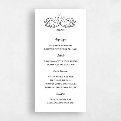 White Wedding Menu - Somero