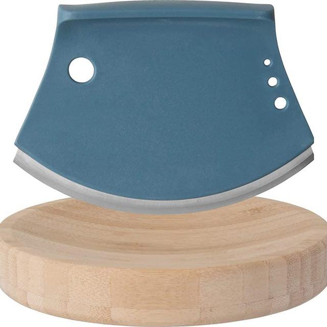 Berghoff Leo Collection | 2-in-1 Stainless Steel Herb Chopper, Cutter & Mincer with Bamboo Wood Cutting Board | 2-Piece Kitchen Set