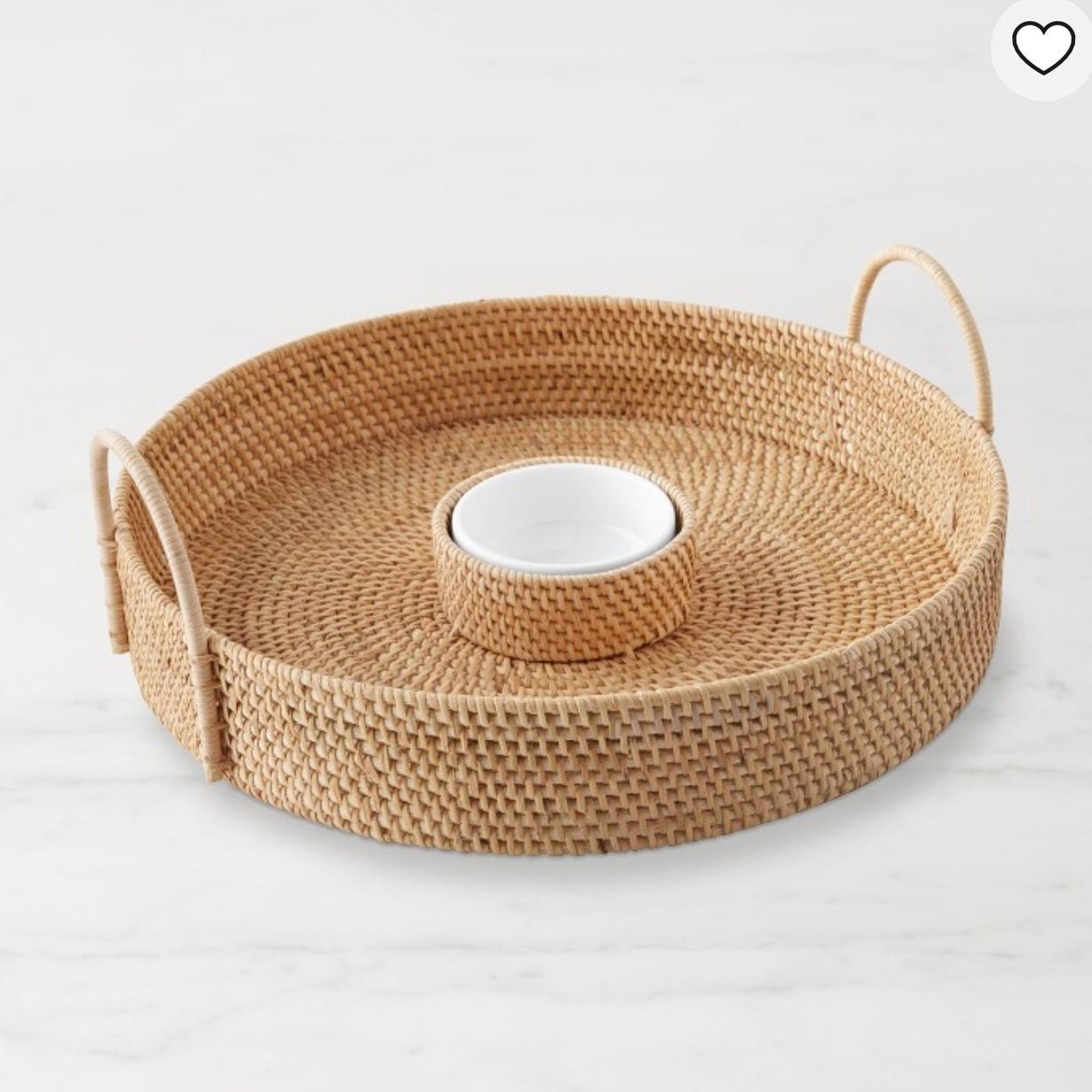 Light Woven Chip and Dip Bowl