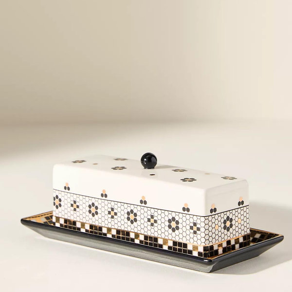 The Bistro Tile Stoneware Butter Dish