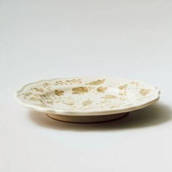 Flora Side Plate in Ecru