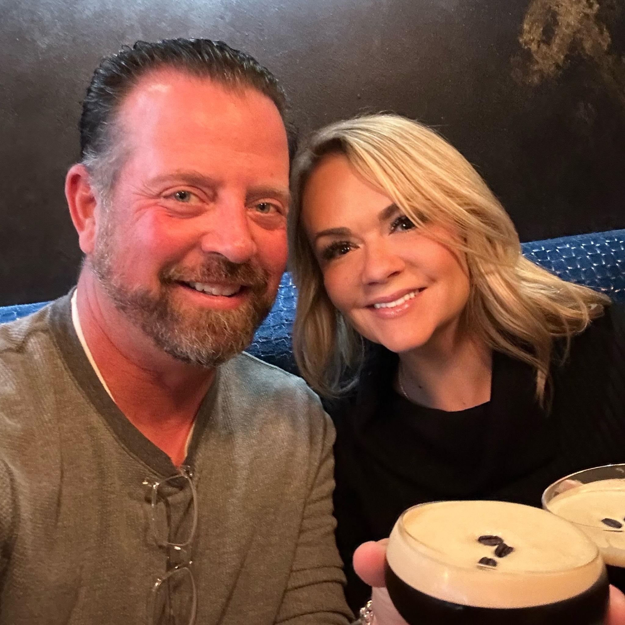 Ellie and Mike Drinking Spark Plugs in Vegas