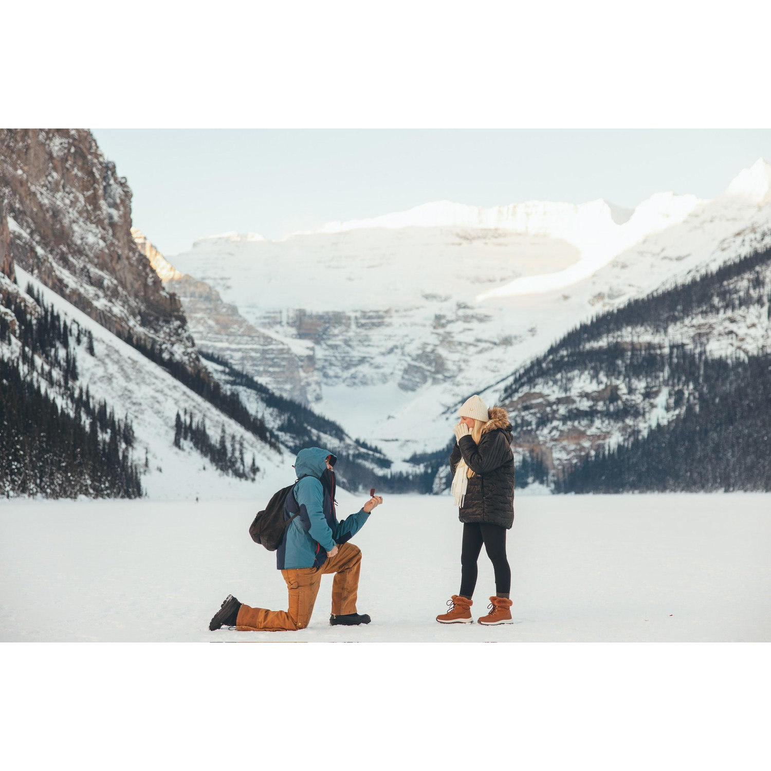 The moment Jimmy proposed! 01/18/2025The most magical morning❤️Fun fact: it was -14° that morning!