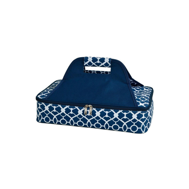 Picnic at Ascot Insulated Casserole Carrier to keep Food Hot or Cold - Trellis Blue