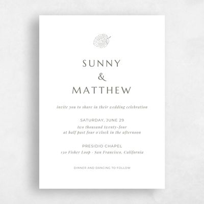 White Greenery Wedding Invitation - Morelos Classic